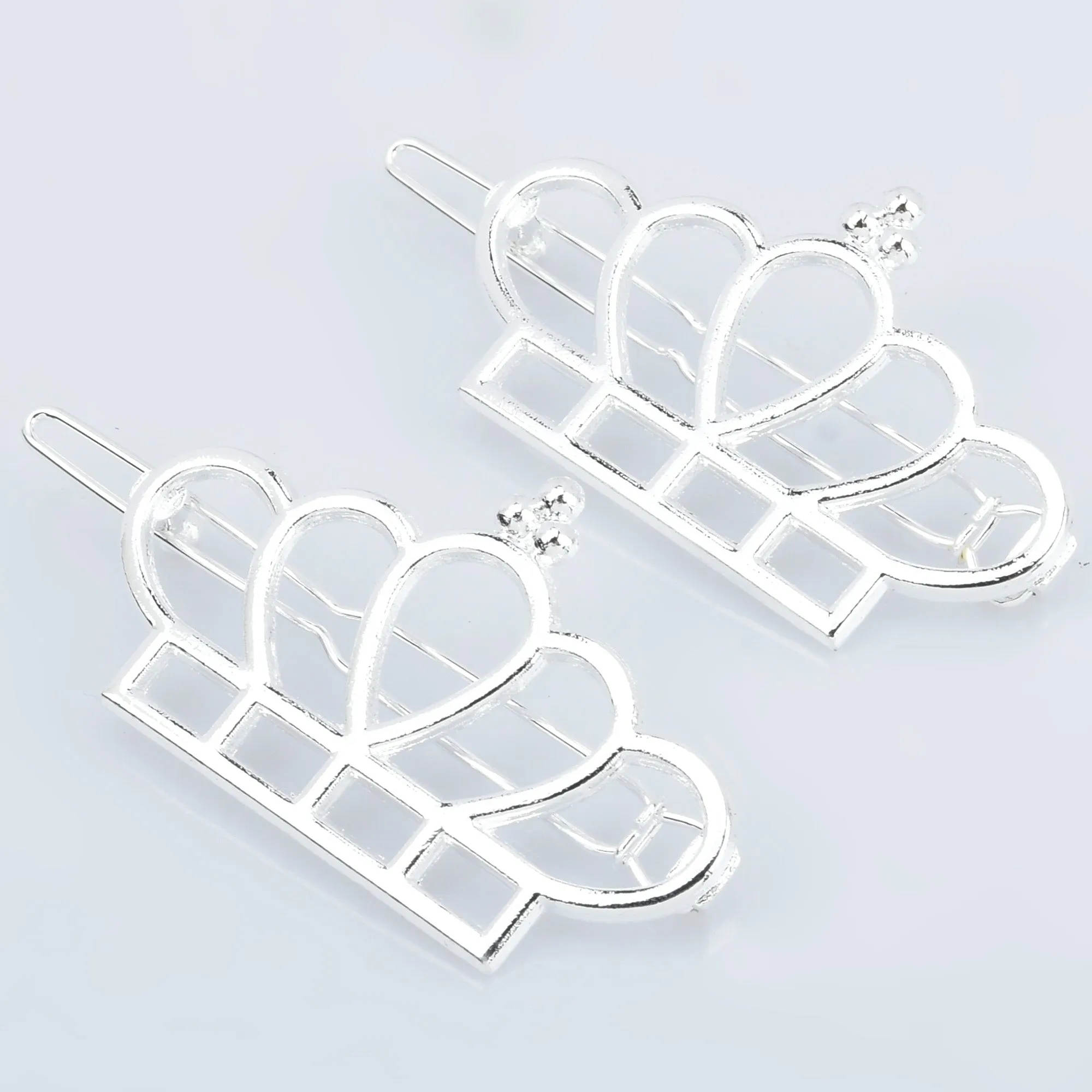 1*1 3/4 Alloy Crown hair clip Hair Jewelry Geometric Hairpin Hair Barrette Hair Accessory Hair Accessory Supply 5pcs 102914