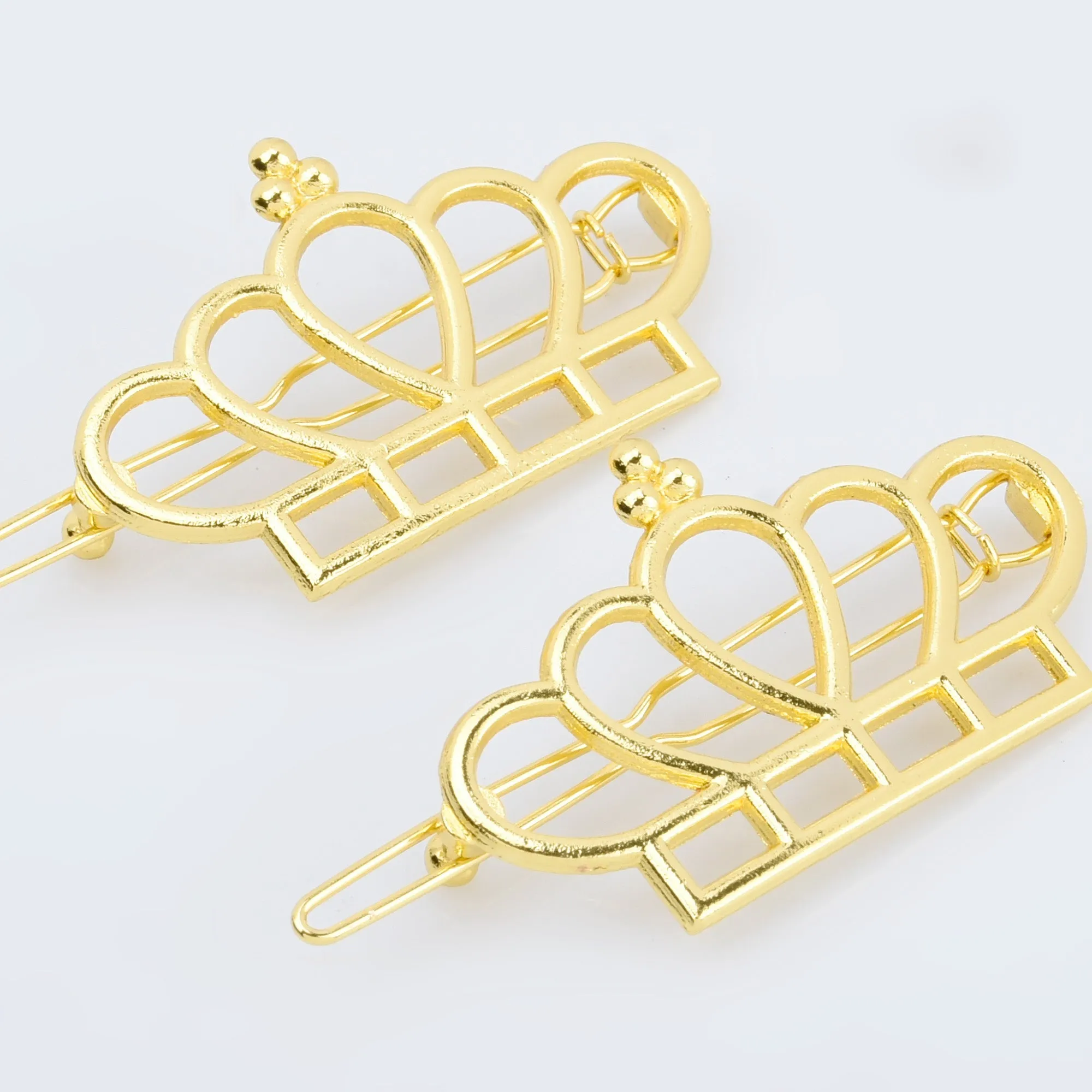 1*1 3/4 Alloy Crown hair clip Hair Jewelry Geometric Hairpin Hair Barrette Hair Accessory Hair Accessory Supply 5pcs 102914