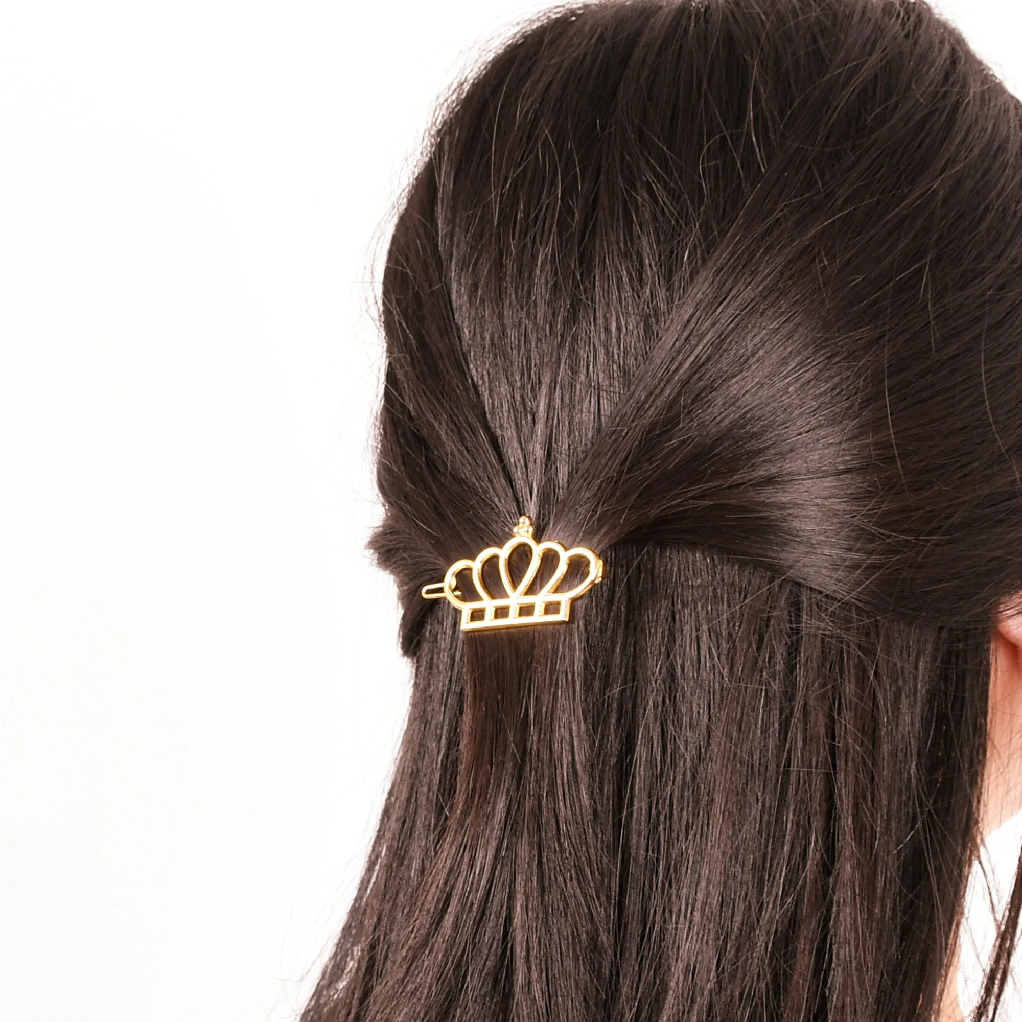 1*1 3/4 Alloy Crown hair clip Hair Jewelry Geometric Hairpin Hair Barrette Hair Accessory Hair Accessory Supply 5pcs 102914