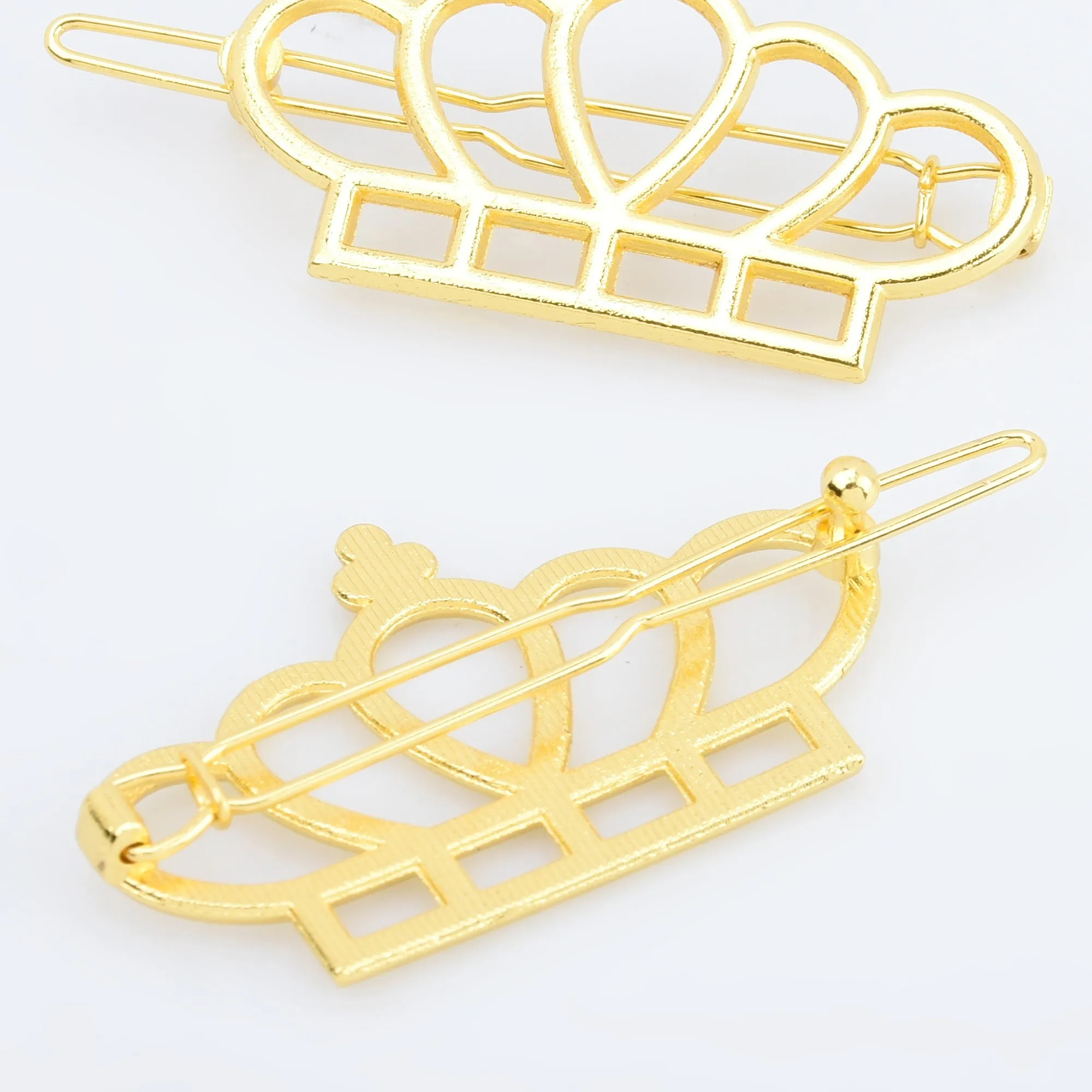 1*1 3/4 Alloy Crown hair clip Hair Jewelry Geometric Hairpin Hair Barrette Hair Accessory Hair Accessory Supply 5pcs 102914