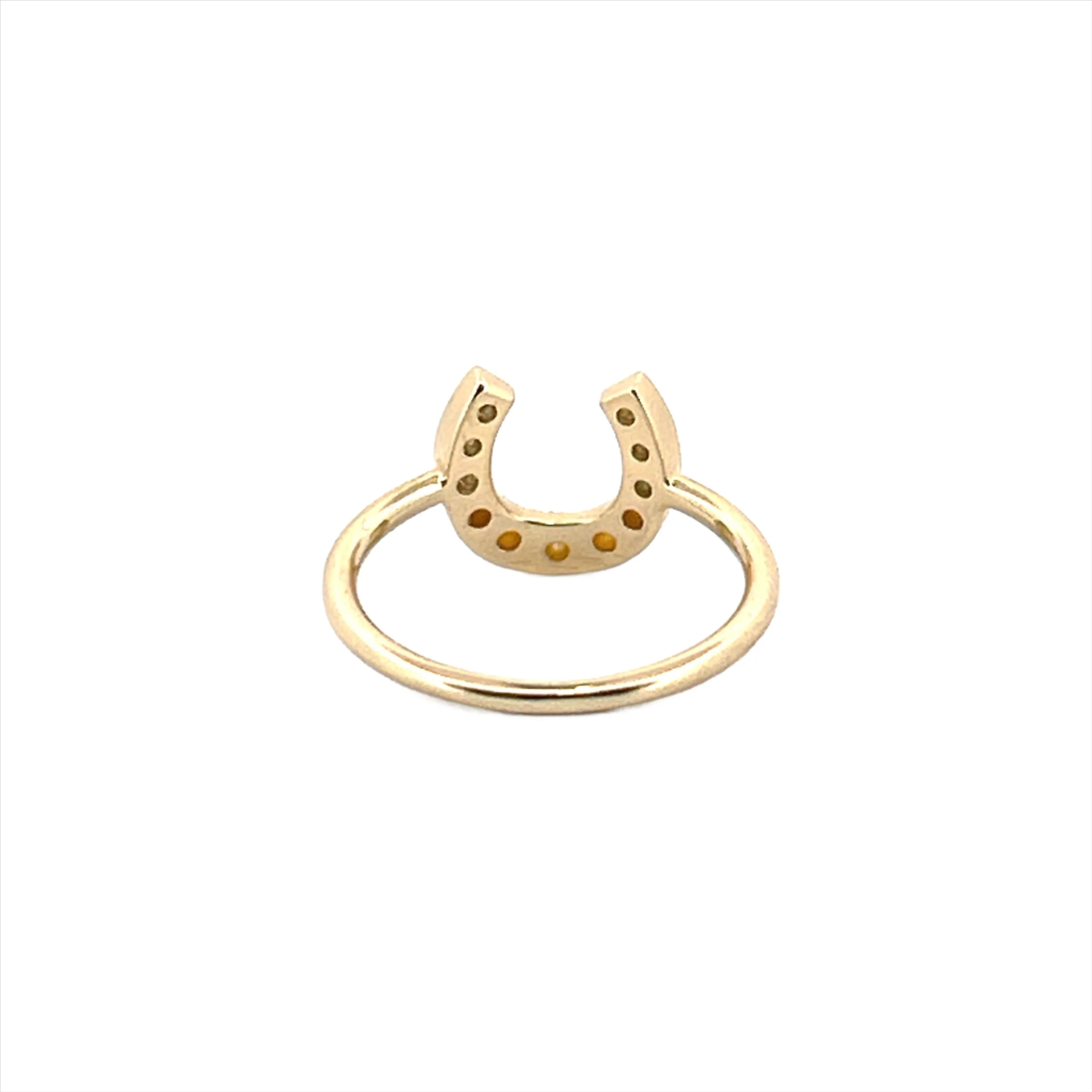 14K Gold Big Horseshoe Diamond Band