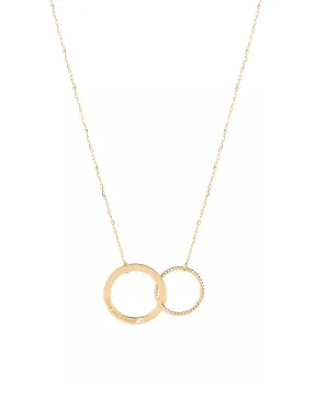 18K Gold Eternal Love Diamond Circle Necklace