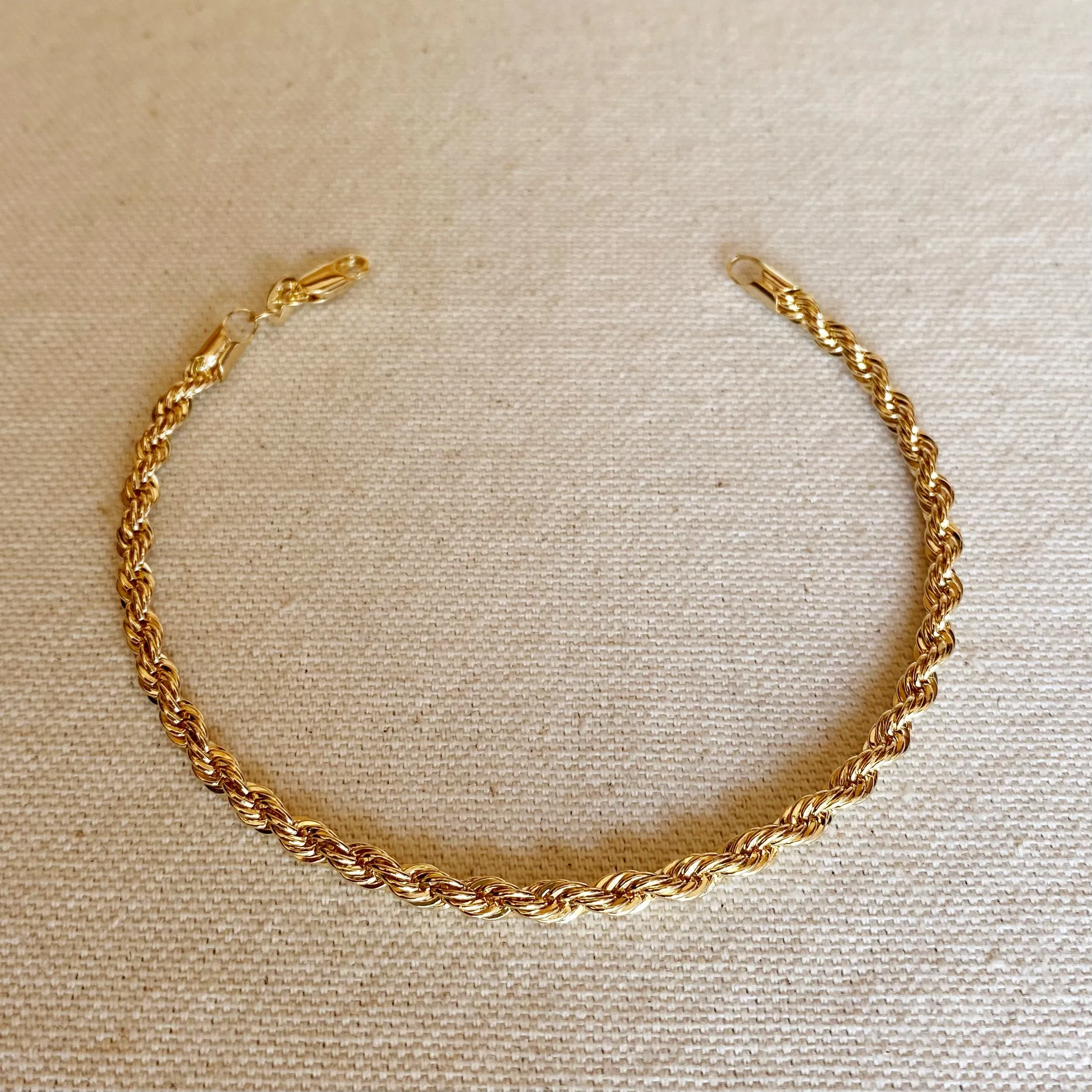 18k Gold Filled 4.0mm Rope Anklet