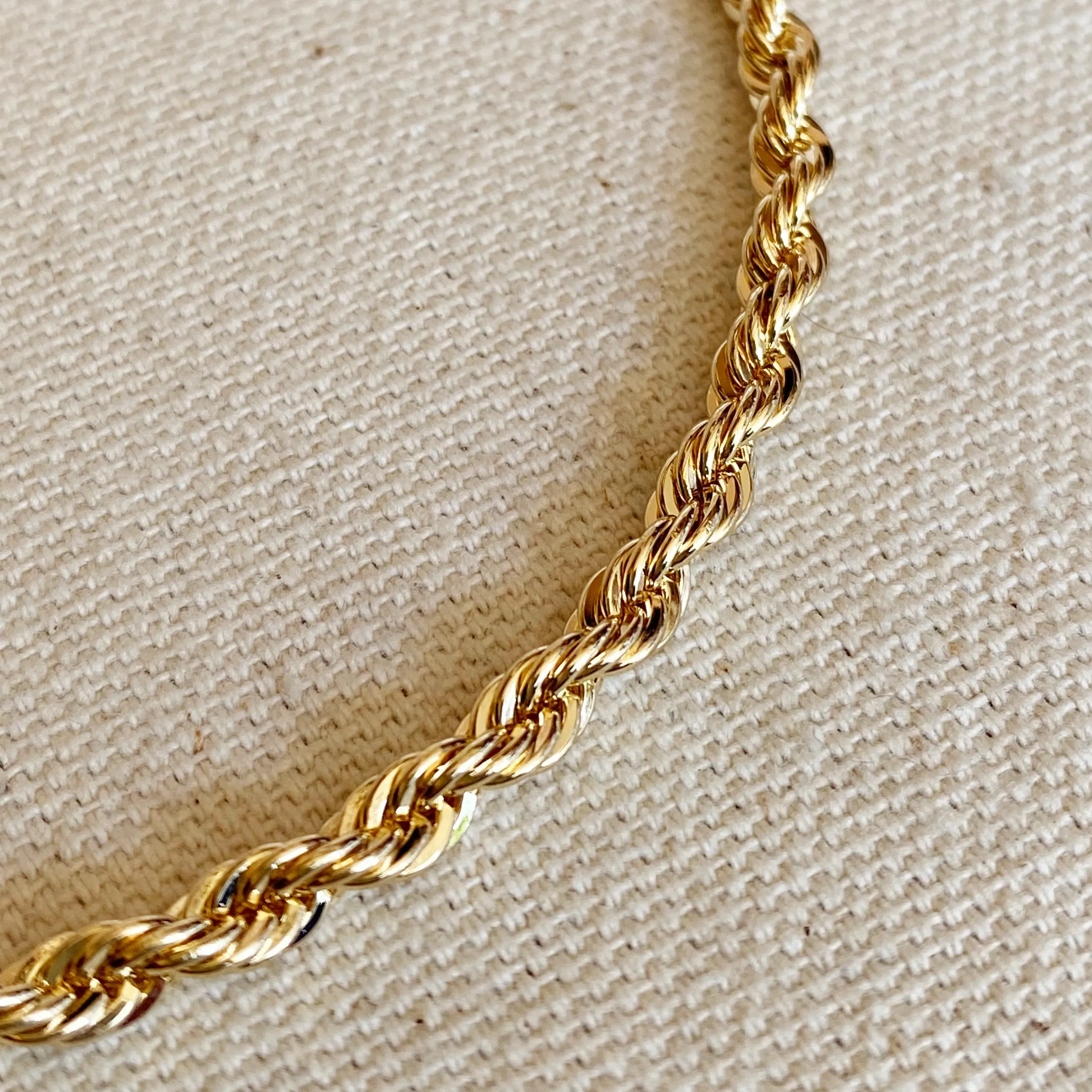 18k Gold Filled 4.0mm Rope Anklet