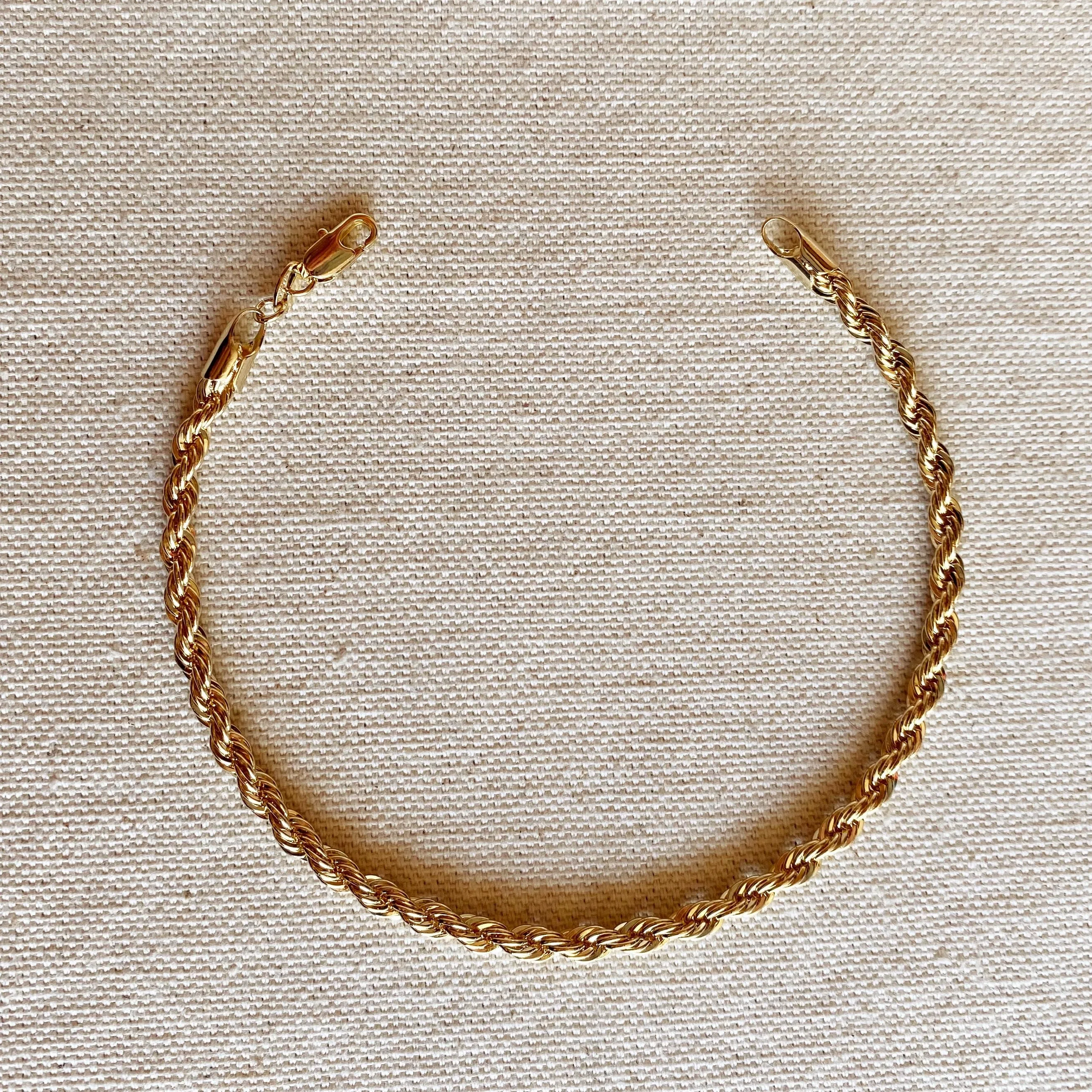 18k Gold Filled 4.0mm Rope Anklet