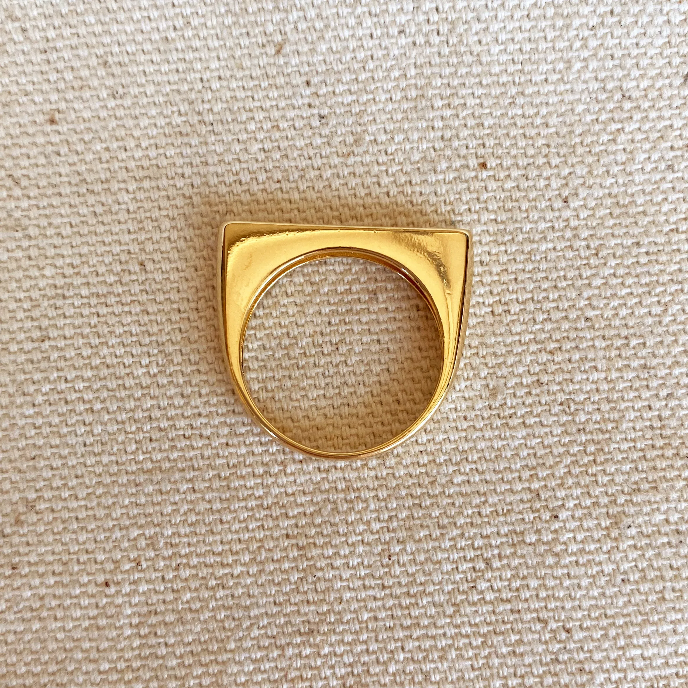 18k Gold Filled Luck Engraved Stackable Ring