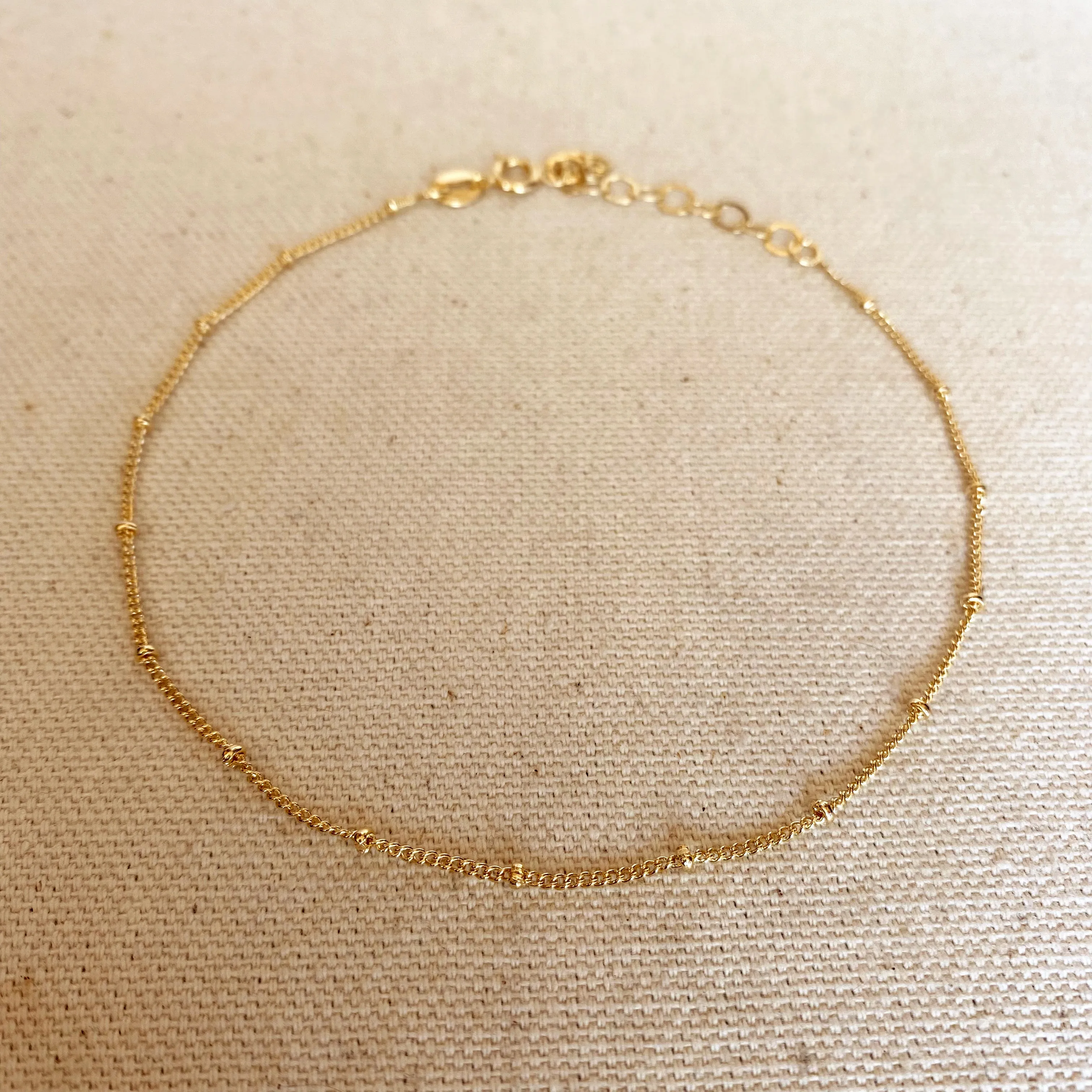 18k Gold Filled Satellite Chain Anklet