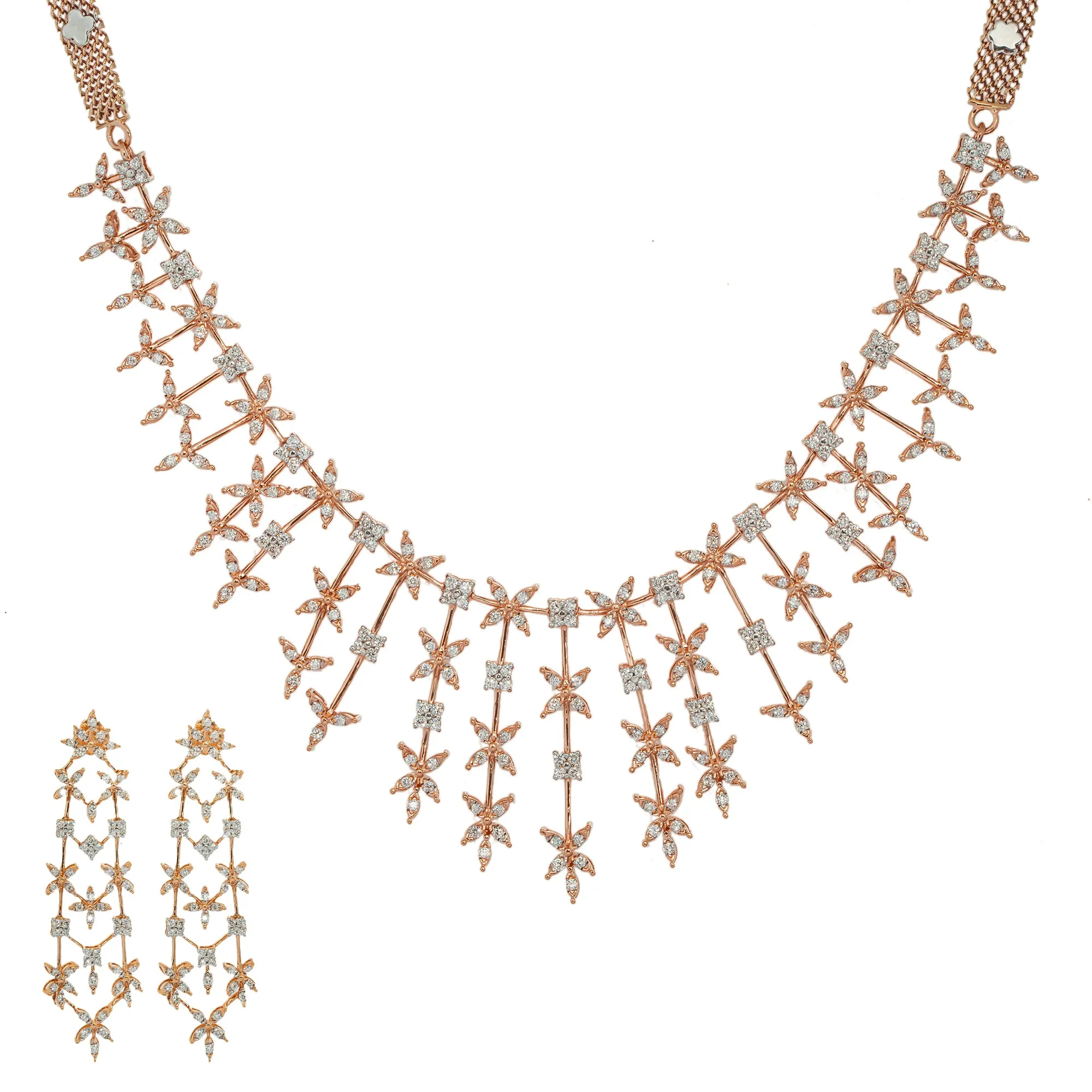 18K Rose Gold Necklace w/ 3.26ct Diamonds (38.2gm)