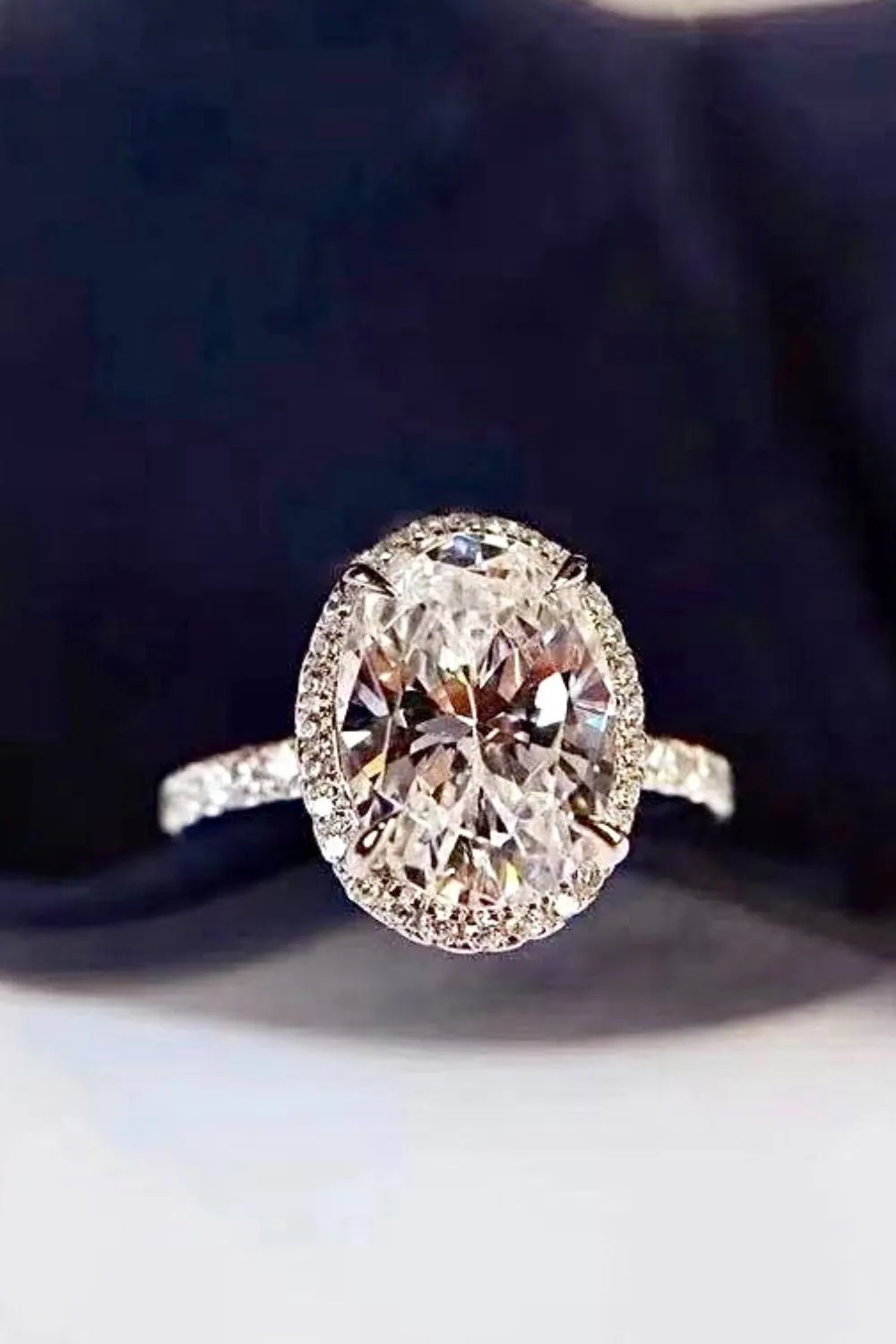 2 Carat Moissanite 18k Platinum-Plated Ring