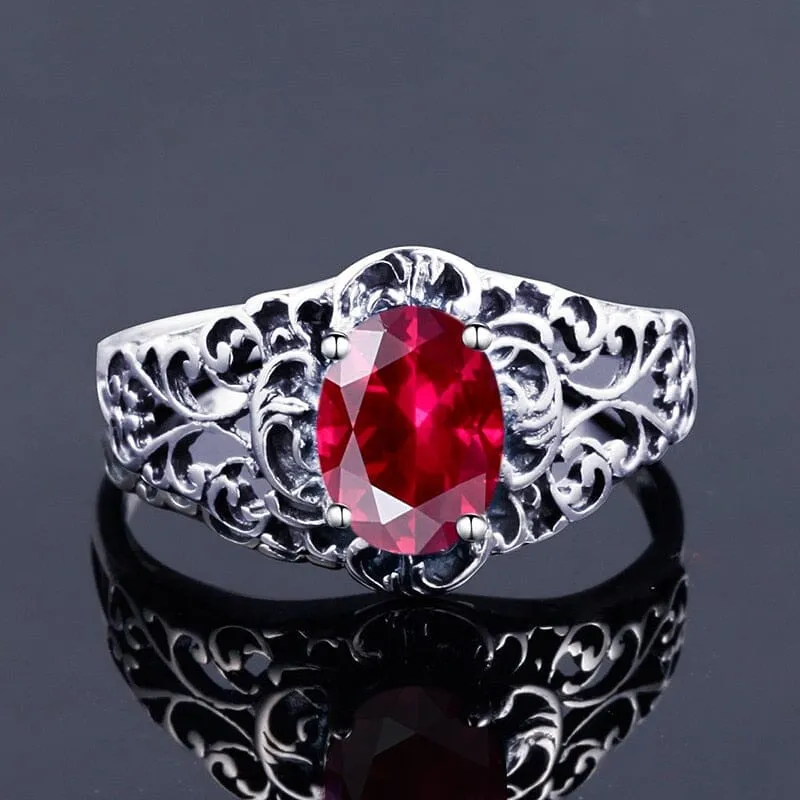 3Ct Ruby Crystal Butterfly Classic Luxury Solid 925 Sterling Silver