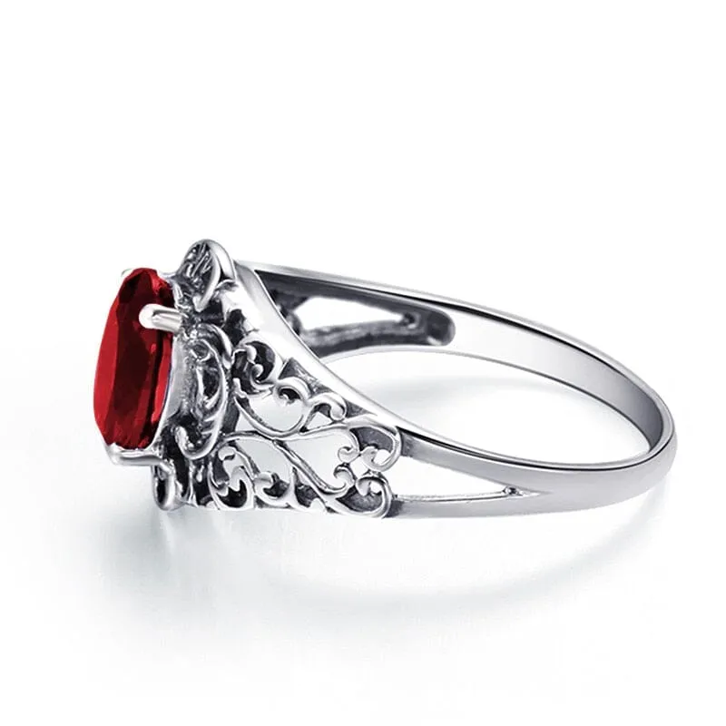 3Ct Ruby Crystal Butterfly Classic Luxury Solid 925 Sterling Silver