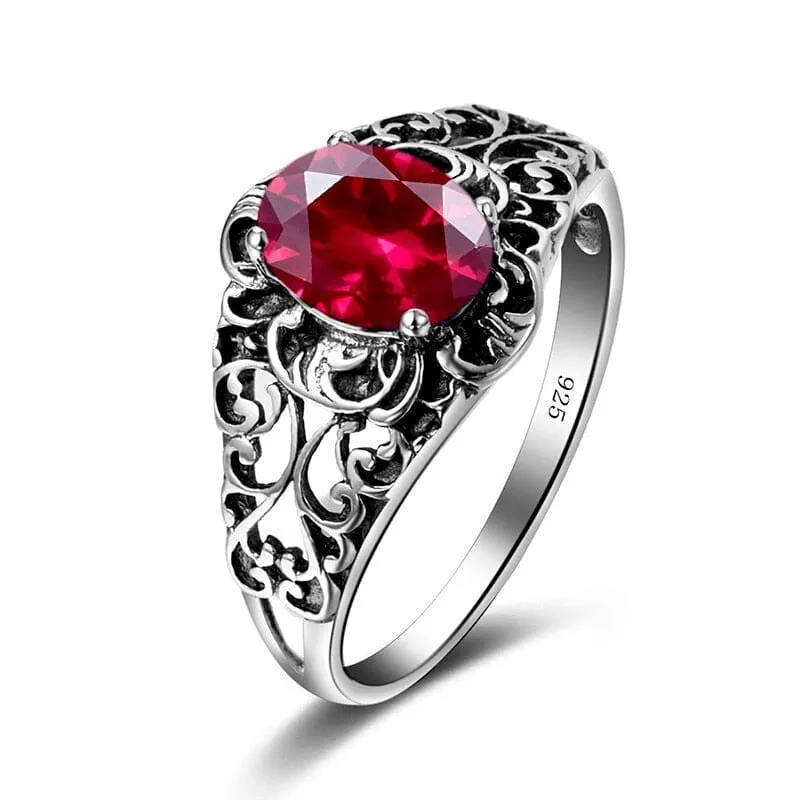 3Ct Ruby Crystal Butterfly Classic Luxury Solid 925 Sterling Silver