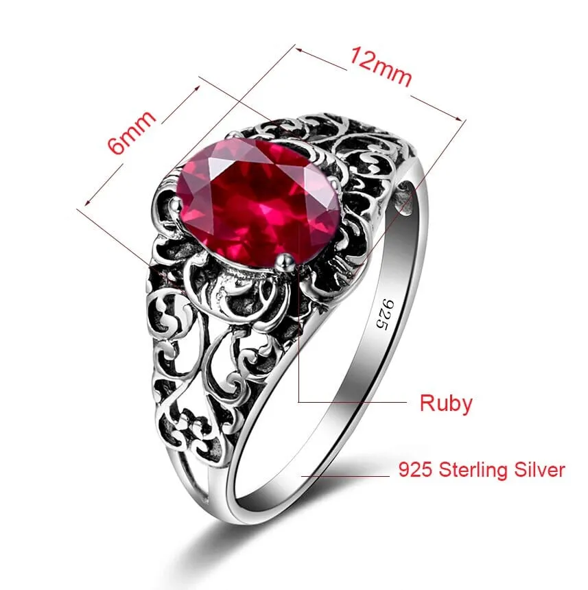 3Ct Ruby Crystal Butterfly Classic Luxury Solid 925 Sterling Silver