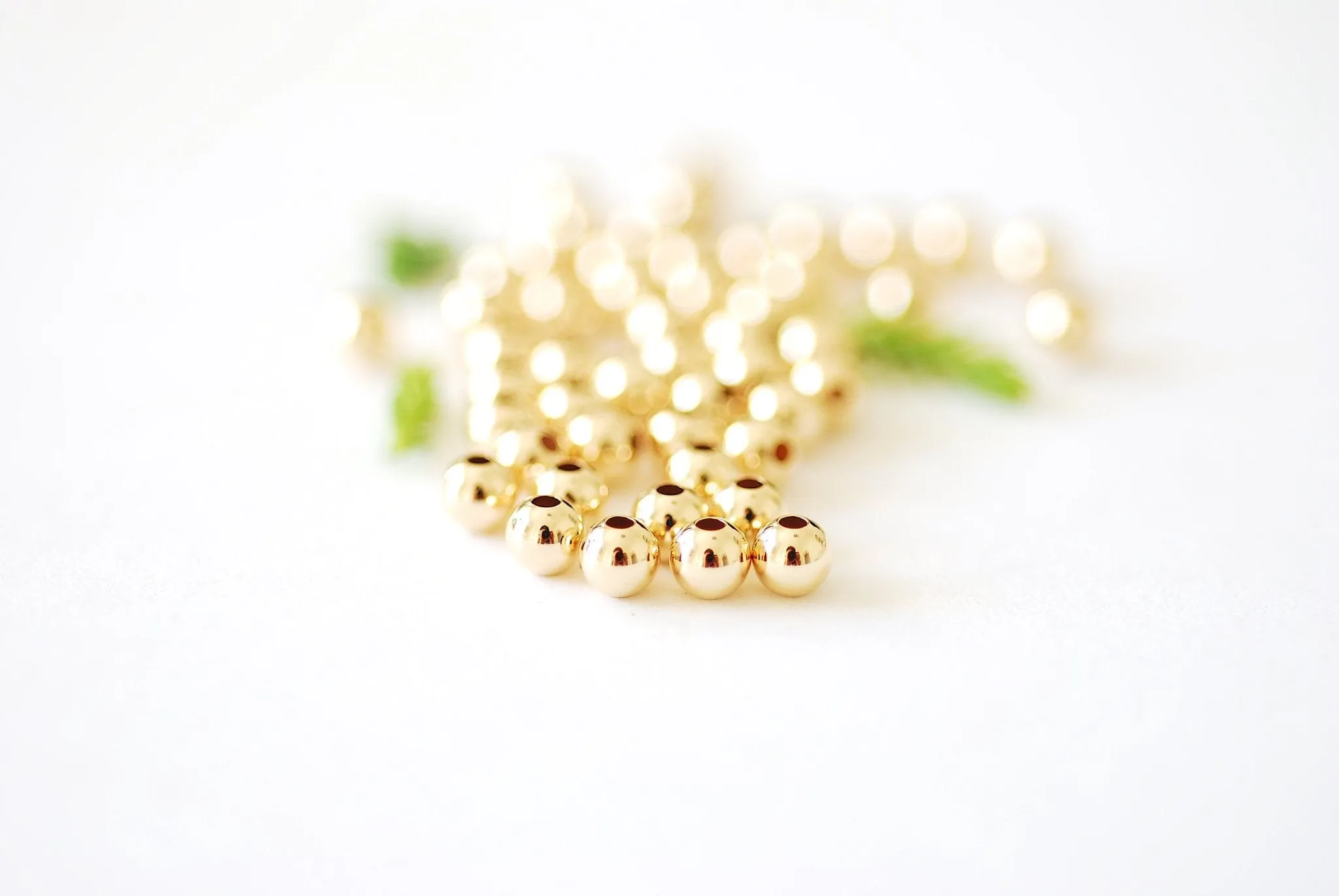 5.0mm Bead Gold-Filled 1.5mm Hole, (10 Pack) Wholesale Jewelry Making Beads