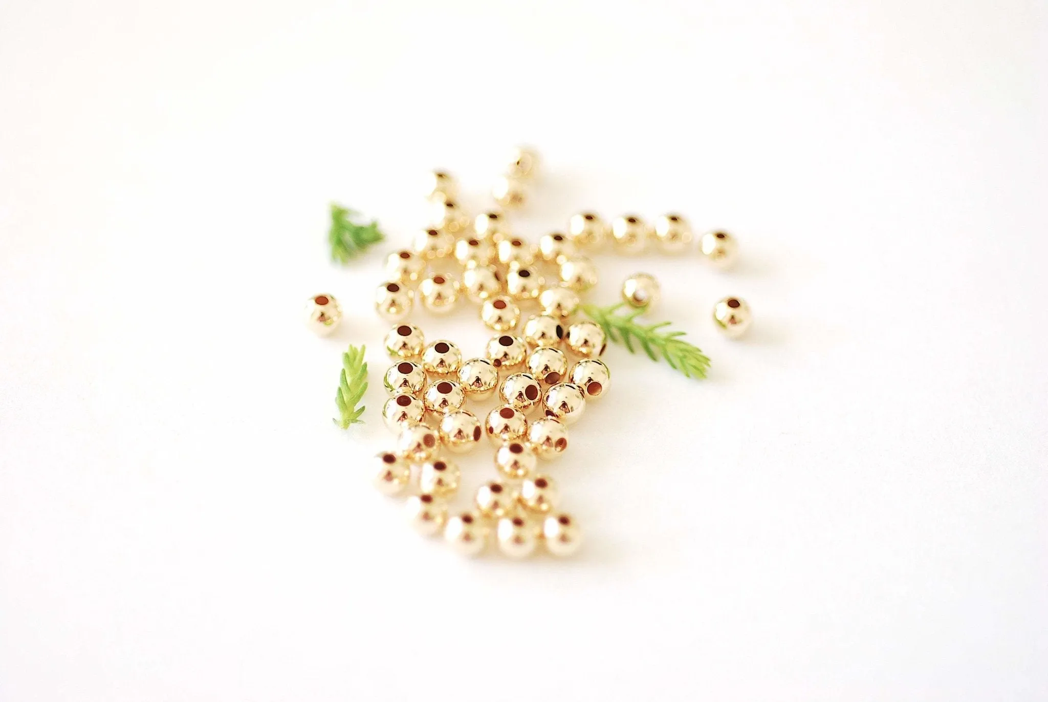 5.0mm Bead Gold-Filled 1.5mm Hole, (10 Pack) Wholesale Jewelry Making Beads