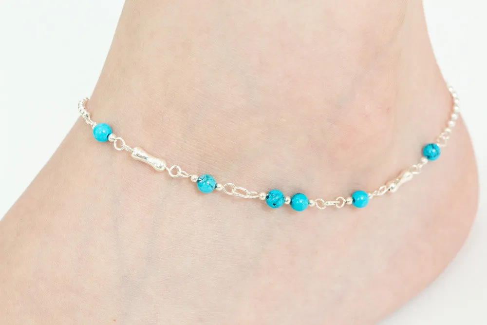 925 peanut ball anklet-bn