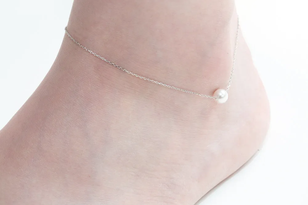 925 pearl pendant anklet-bi