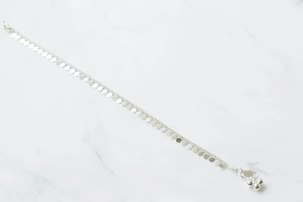 925 round bell anklet-ao