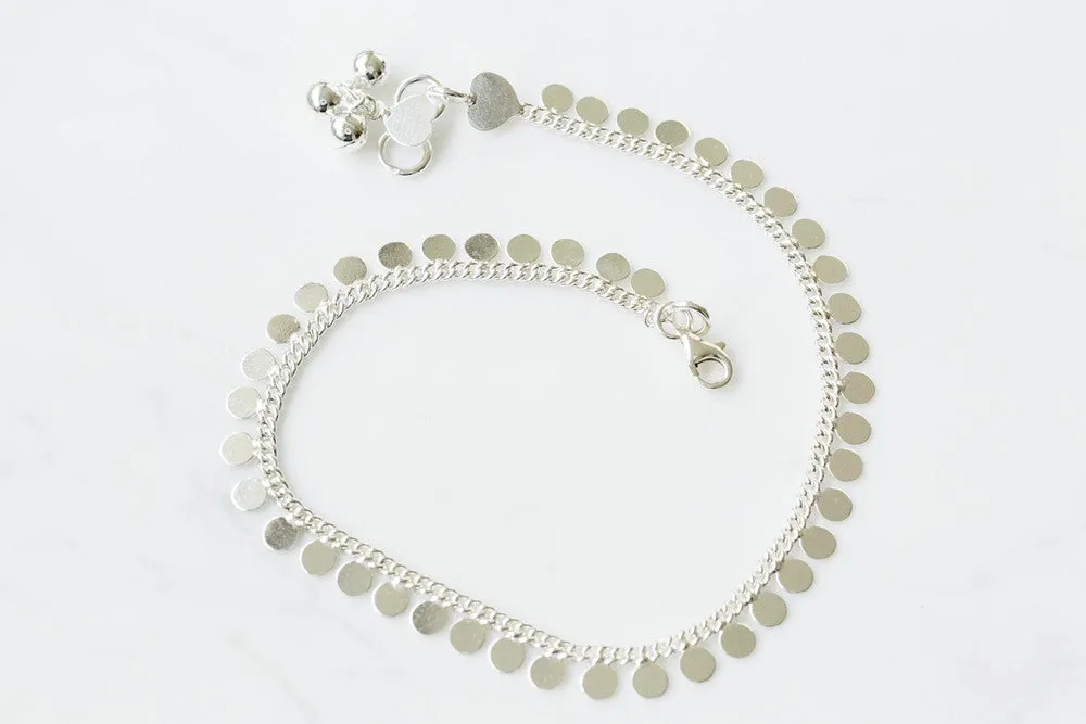 925 round bell anklet-ao