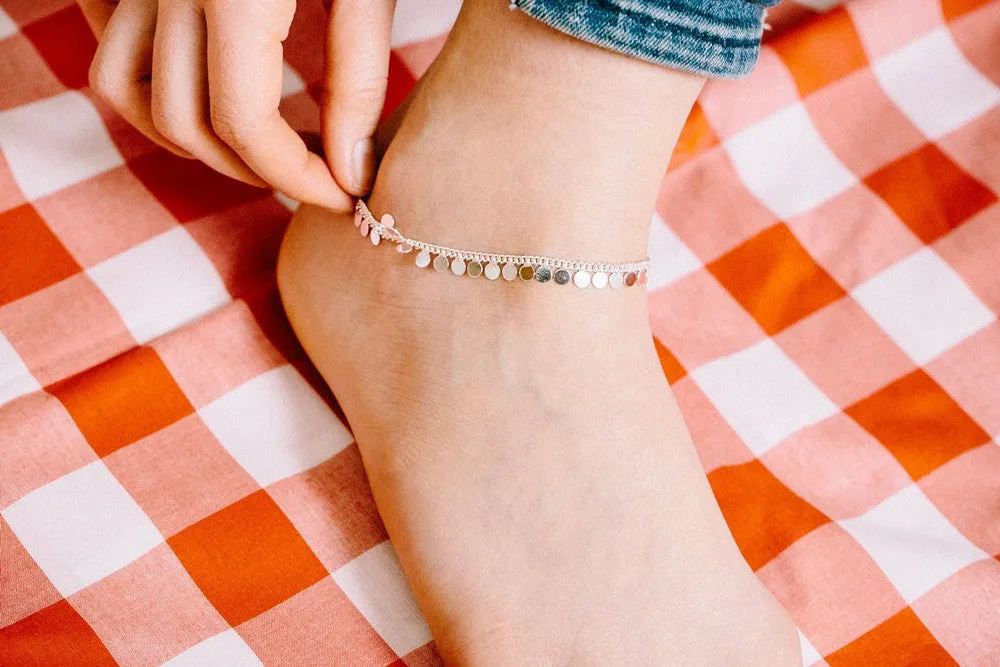 925 round bell anklet-ao