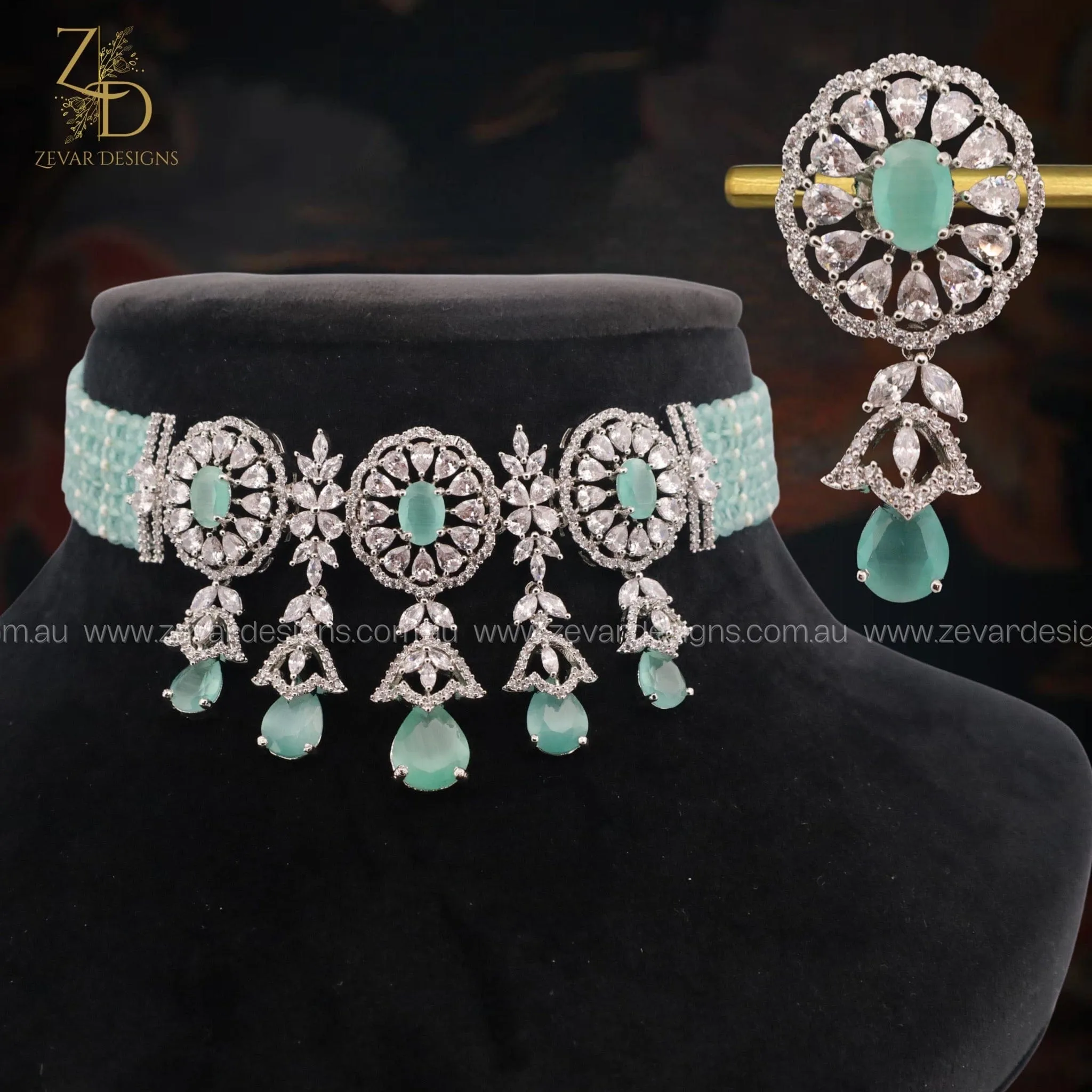 AD Choker set with Mint Drops