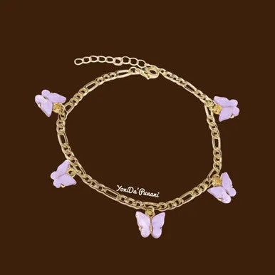 Adjustable Chain Closure Fairytale Butterfly Anklet Jewelry