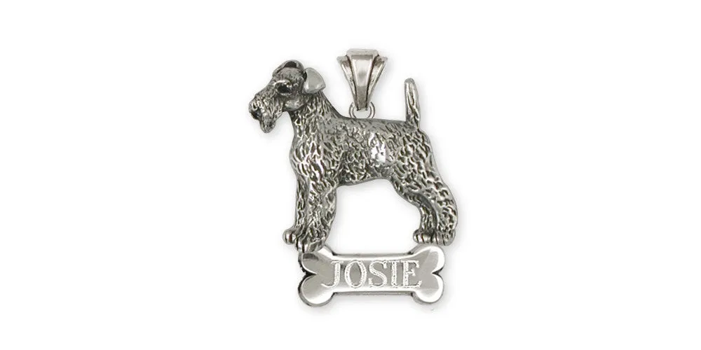 Airedale Terrier Pendant Jewelry Sterling Silver Handmade Dog Pendant AR9-NP