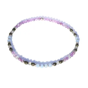 Angelite and Amethyst Delicate Anklet