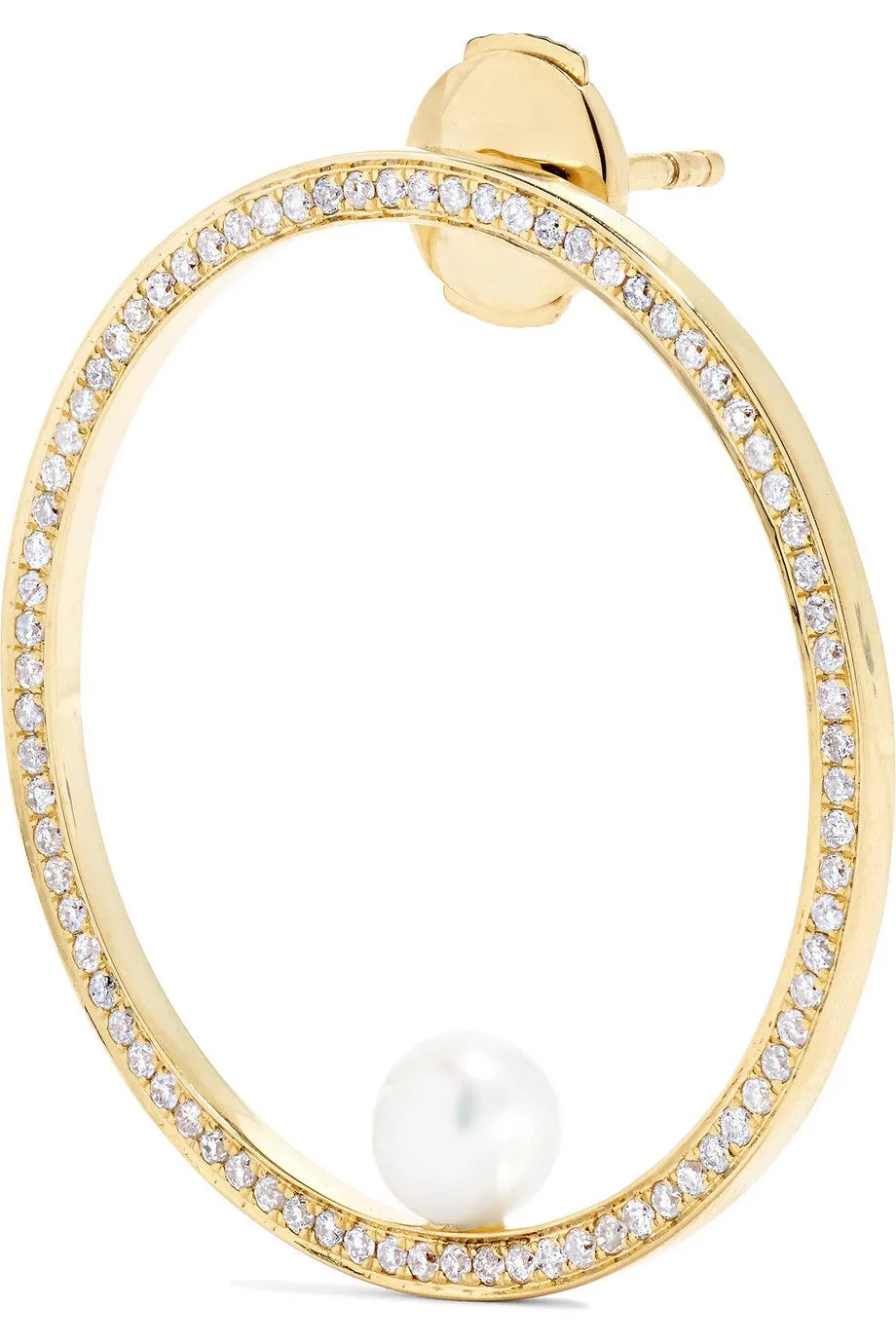 Anissa Kermiche Reine 14 Karat Gold Diamond And Pearl Earring