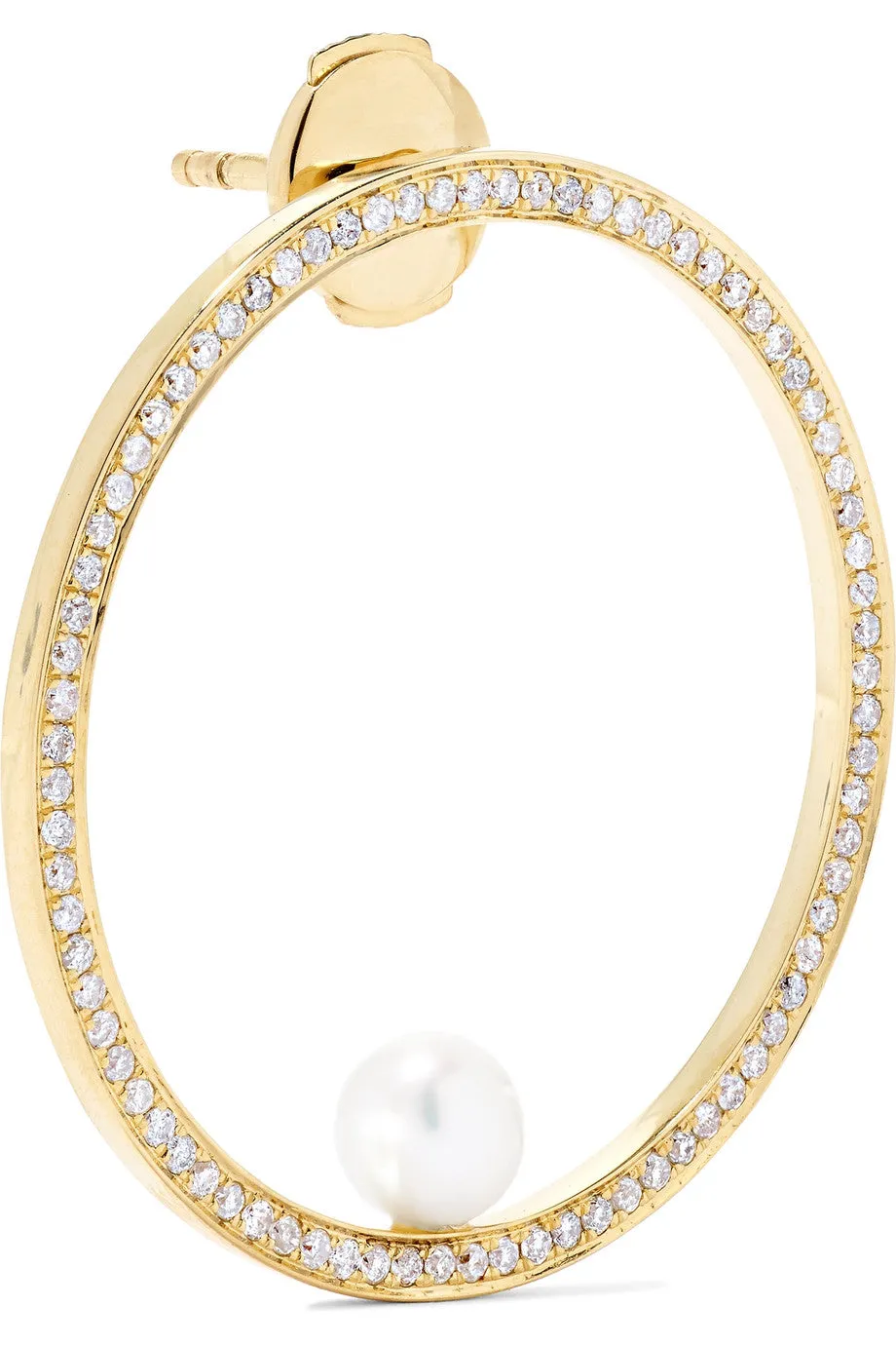 Anissa Kermiche Reine 14 Karat Gold Diamond And Pearl Earring