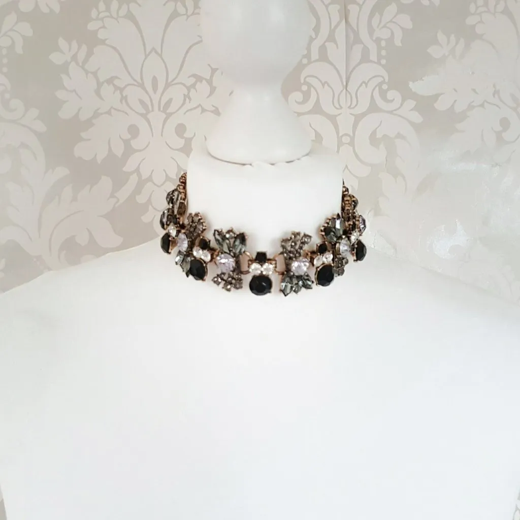 ANIYA Black Rhinestone Choker