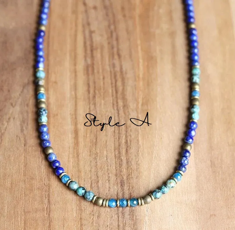 Apatite Lapis Lazuli Necklace - Intuition and Change