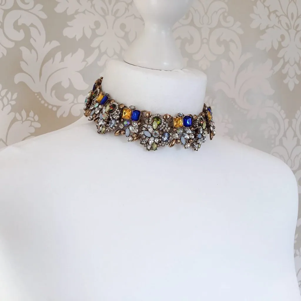 AVAANI Colourful Rhinestone Choker