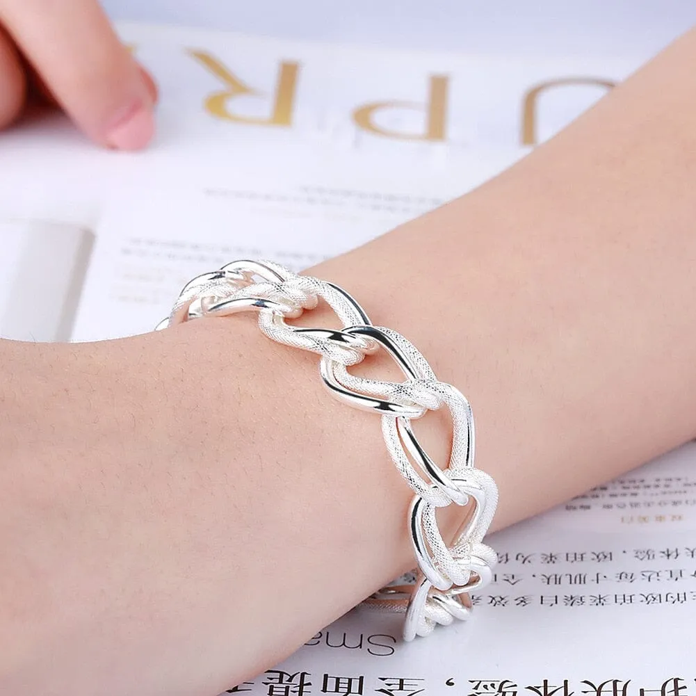 Beautiful Double Twist Chain Bracelet - 925 Sterling Silver