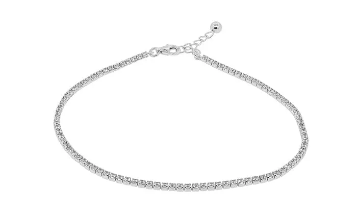 Better Jewelry CZ Stone .925 Sterling Silver Anklet