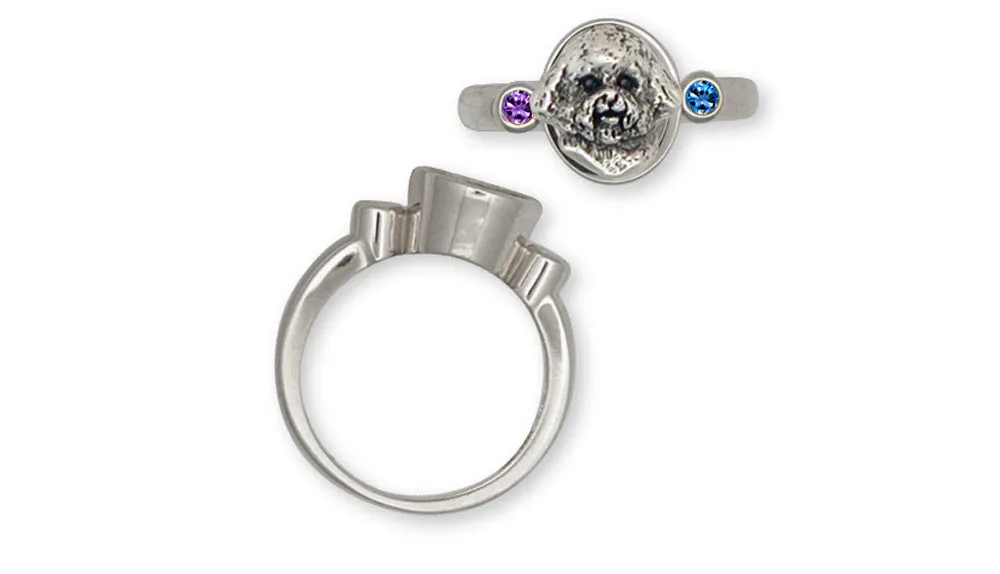 Bichon Frise Ring Jewelry Sterling Silver Handmade Dog Ring BF1-SR