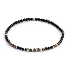 Black Tourmaline and Smoky Quartz Anklet