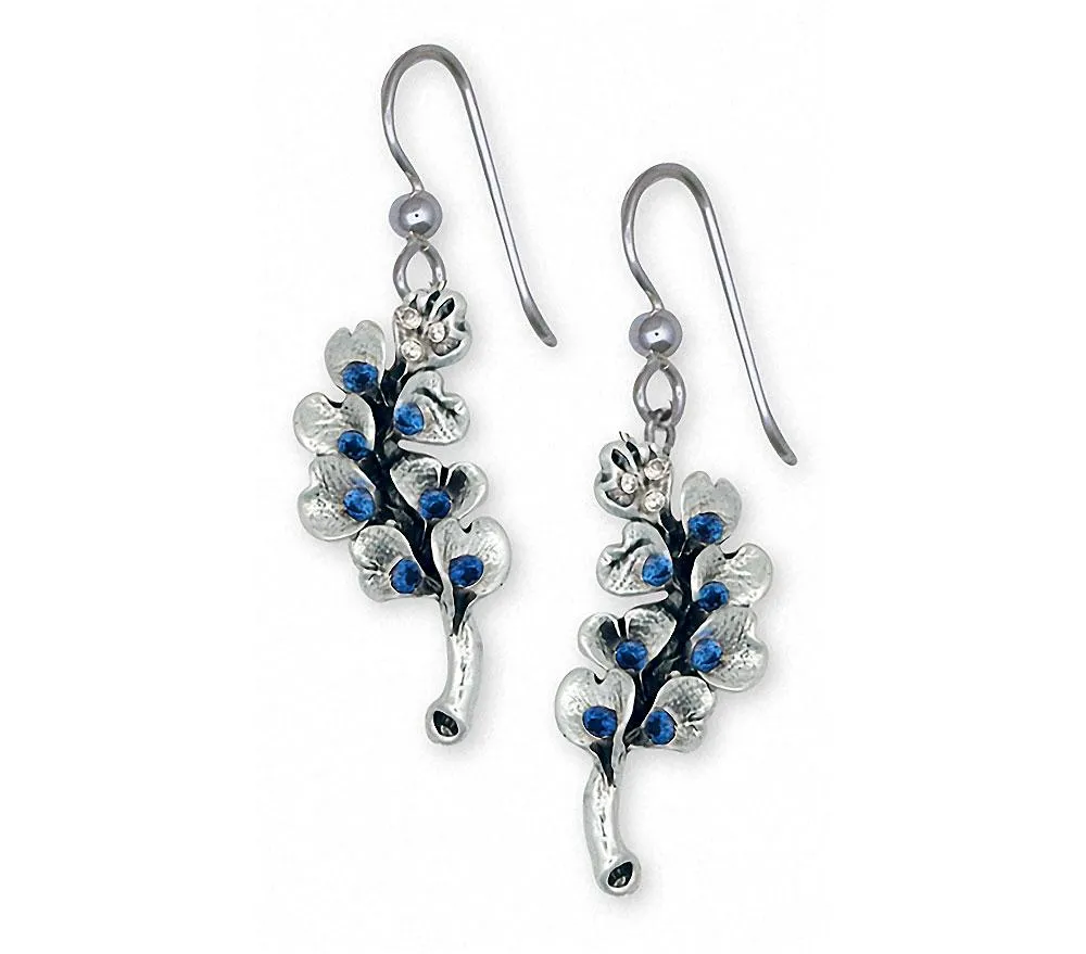 Bluebonnet Earrings Jewelry Sterling Silver Handmade Texas Wildflower Earrings BB6-SP