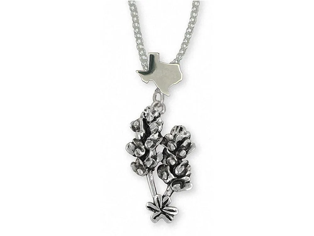 Bluebonnet Pendant Jewelry Sterling Silver Handmade Texas Wildflower Pendant FL4-XP