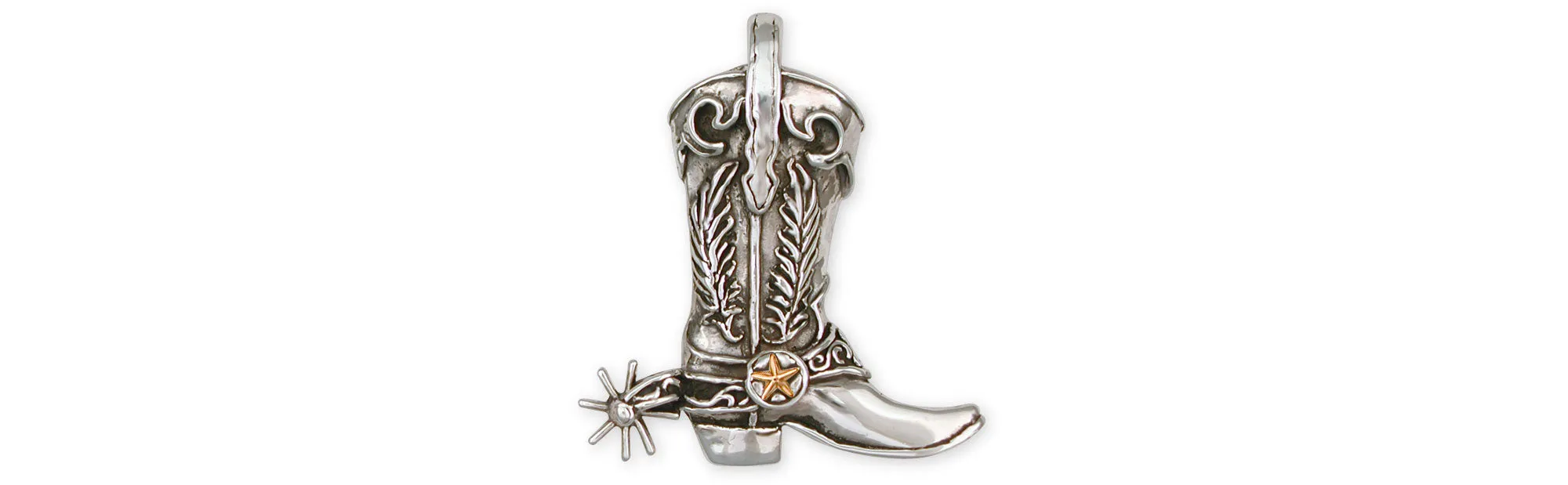 Boot Jewelry Sterling Silver Handmade Western Texas Boot Pendant  BT3-P