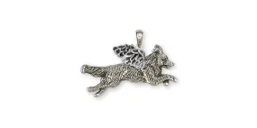 Border Collie Angel Pendant Jewelry Sterling Silver Handmade Dog Pendant BD4-NP