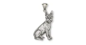 Boston Terrier Pendant Jewelry Sterling Silver Handmade Dog Pendant D46-P