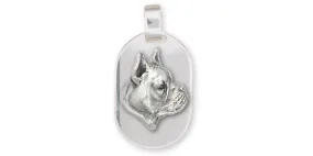 Boxer Pendant Jewelry Sterling Silver Handmade Dog Pendant BX4-DT