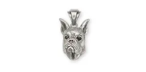 Boxer Pendant Jewelry Sterling Silver Handmade Dog Pendant BX5-P