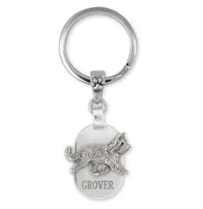 Briard Key Ring Jewelry Sterling Silver Handmade Dog Key Ring BRD2X-KRE