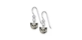 British Shorthair Earrings Jewelry Sterling Silver Handmade Cat Earrings BRS6-E