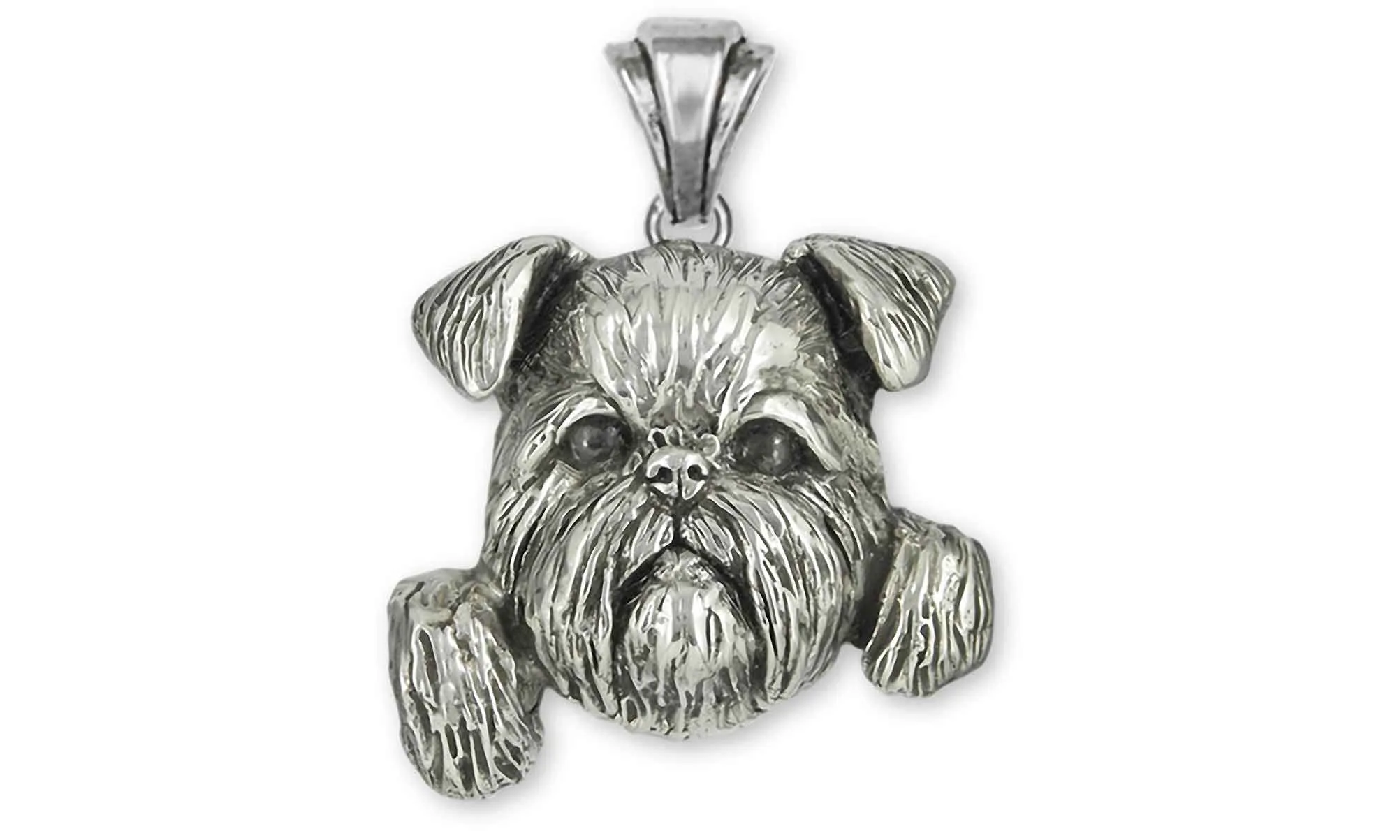 Brussels Griffon Jewelry Sterling Silver Handmade Brussels Griffon Pendant  BGF1-NW