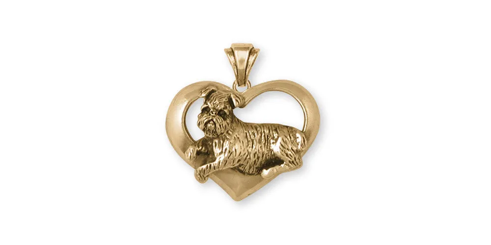 Brussels Griffon Pendant Jewelry Gold Vermeil Handmade Dog Pendant GR37-PG