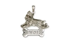 Brussels Griffon Personalized Pendant Handmade Sterling Silver Dog Jewelry GF6-NP