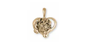 Bulldog Pendant Jewelry 14k Gold Handmade Dog Pendant BD25S-PG